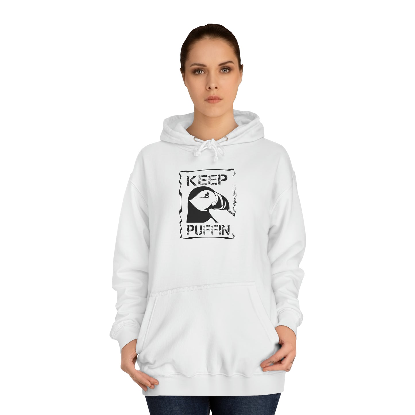 Keep Puffin..Unisex College Hoodie