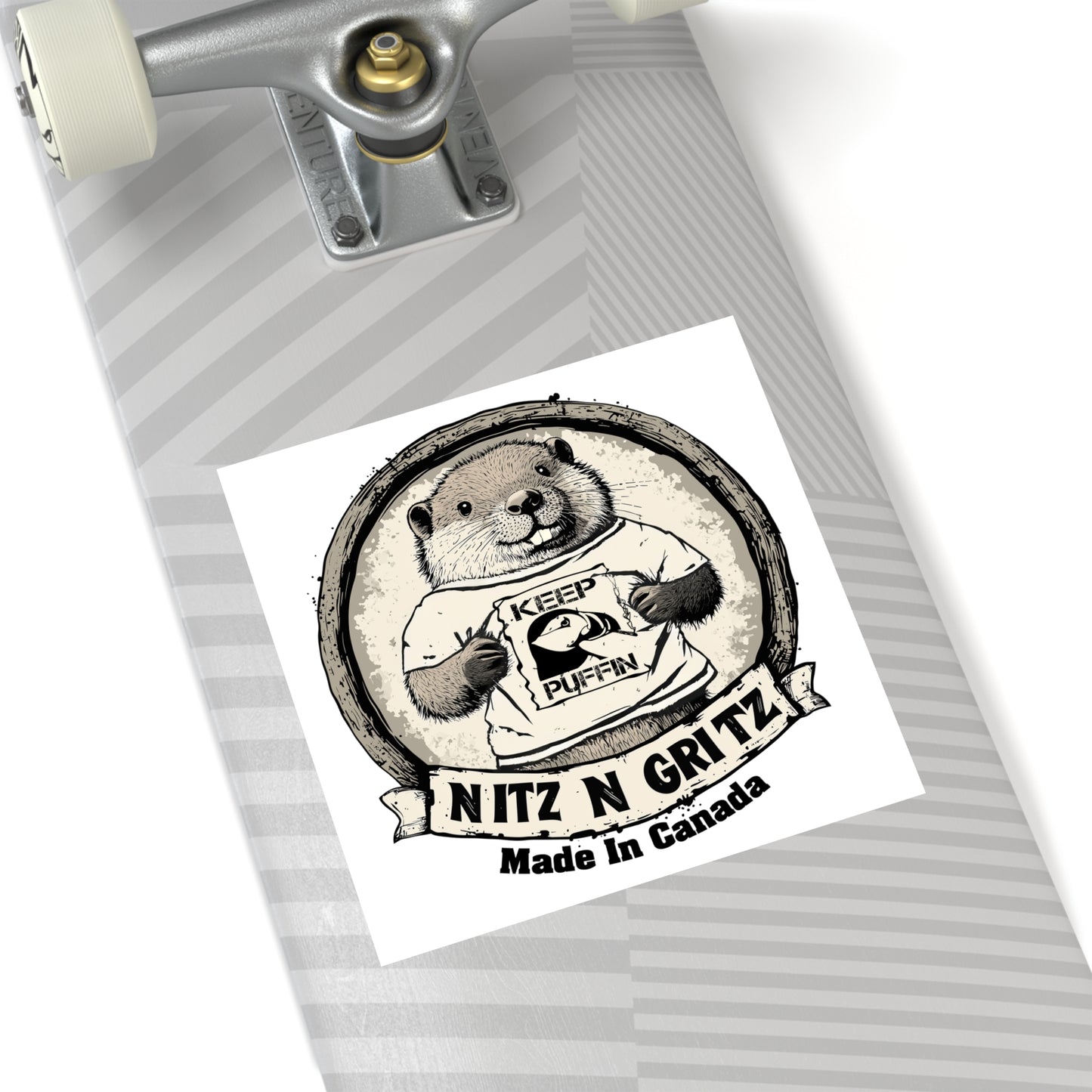 NitznGritz Made in Canada Square Stickers, Indoor\Outdoor