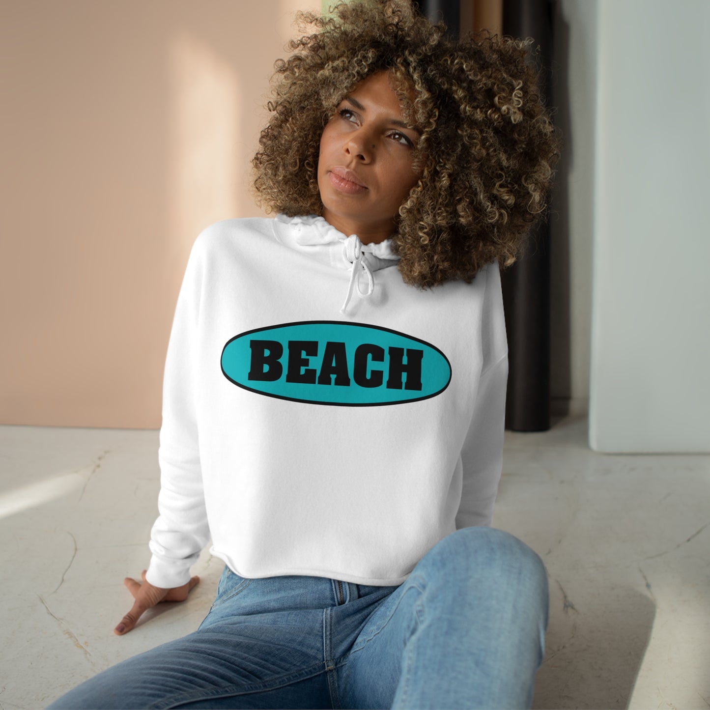 Beach..Crop Hoodie