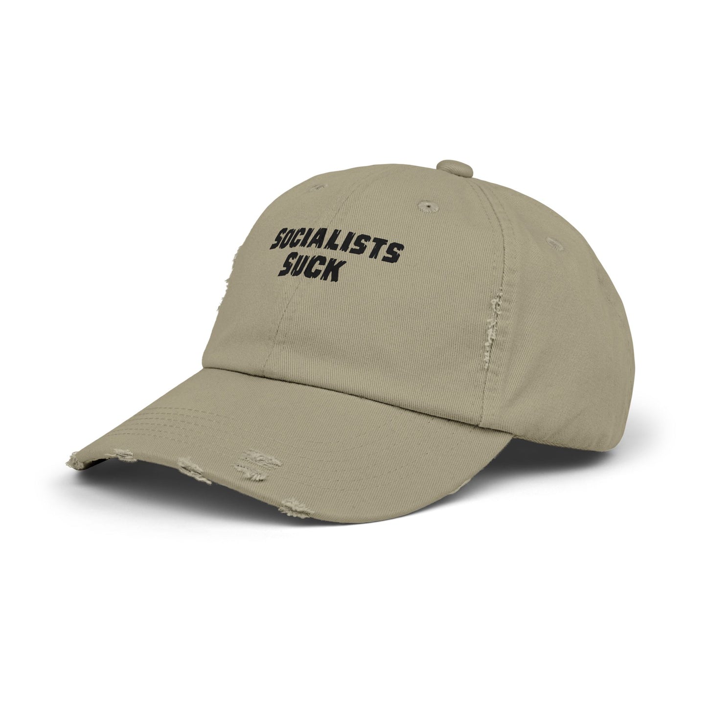 SOCIALISTS SUCK. Unisex Distressed Cap