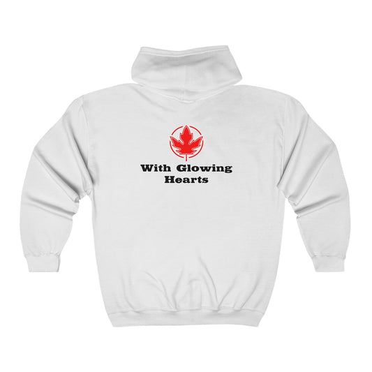 With Glowing Hearts.  Unisex Heavy Blend™ Full Zip Hooded Sweatshirt