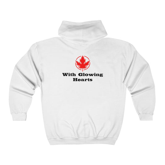 With Glowing Hearts.  Unisex Heavy Blend™ Full Zip Hooded Sweatshirt