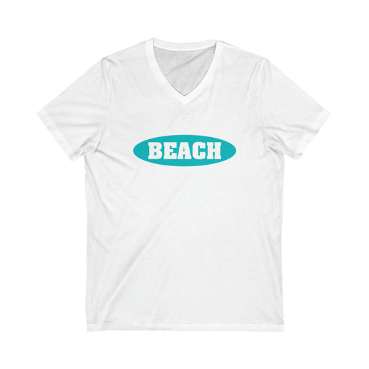 Beach...Unisex Jersey Short Sleeve V-Neck
