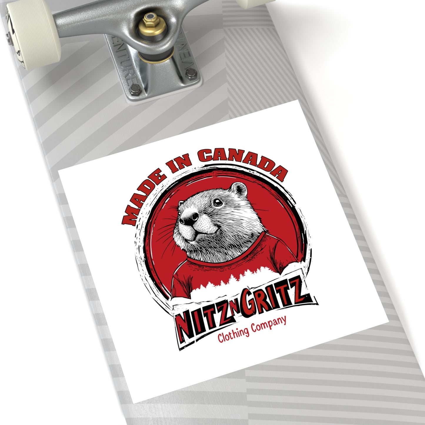 NitznGritz Made in Canada Square Stickers, Indoor\Outdoor