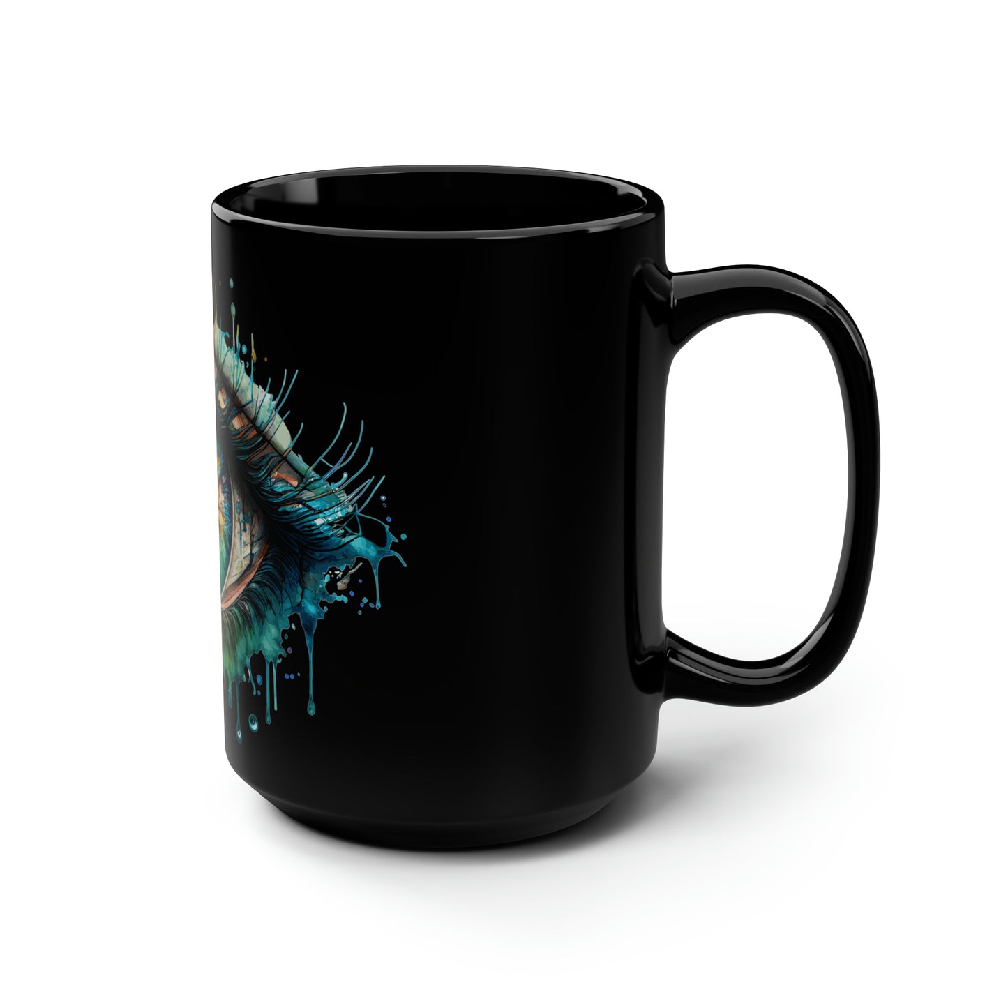 Eye Colour..Black Mug, 15oz