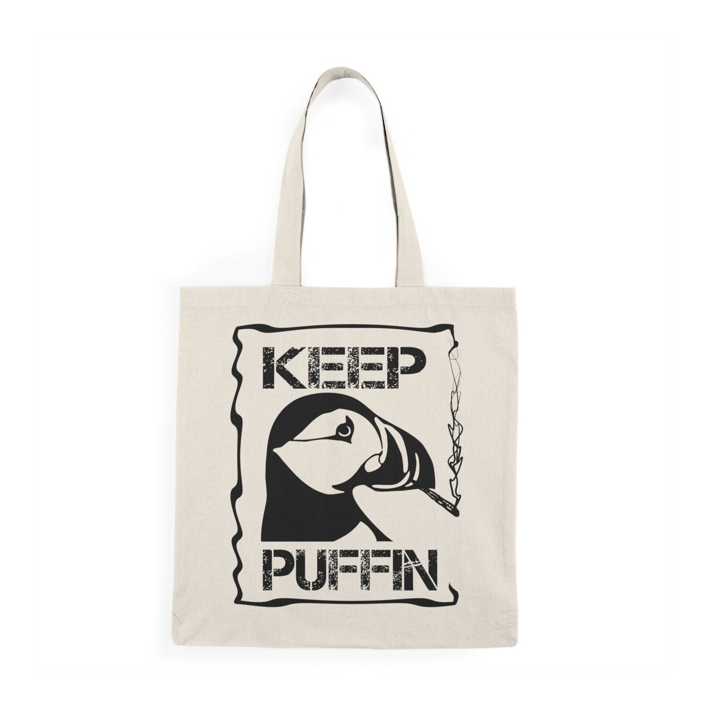 Keep Puffin. Natural Tote Bag