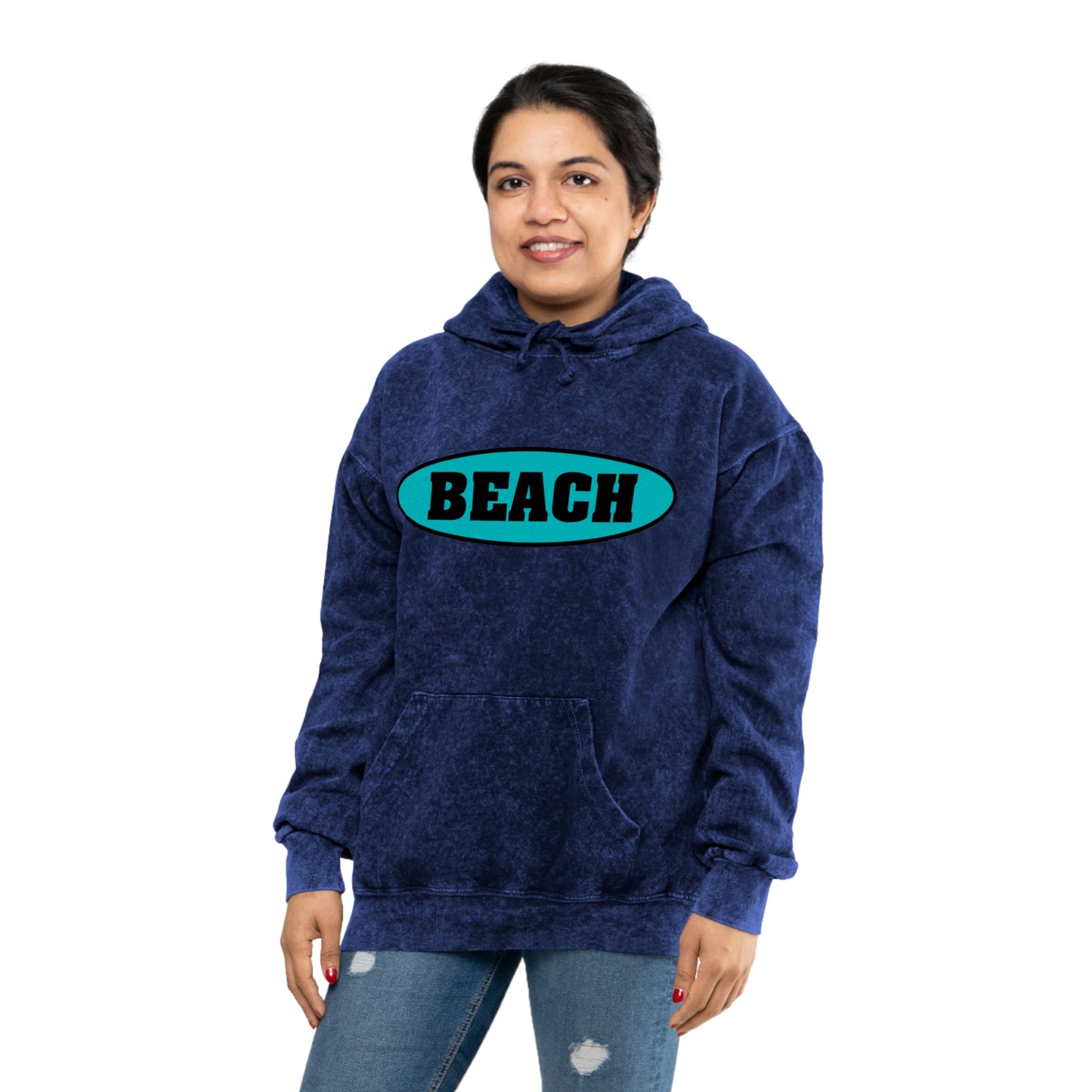 BEACH..Unisex Mineral Wash Hoodie