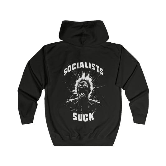 Socialists suck Unisex Full Zip Hoodie
