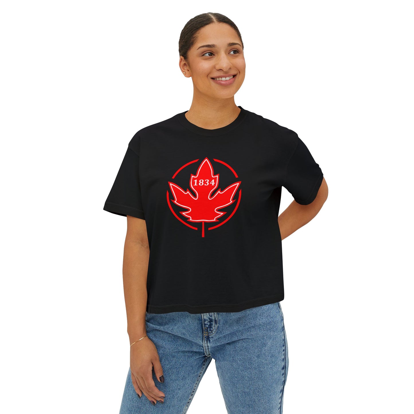 1834 Leaf Circle Women's Boxy Tee