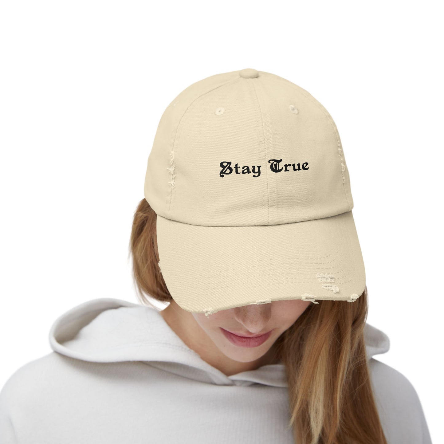Stay True Unisex Distressed Cap