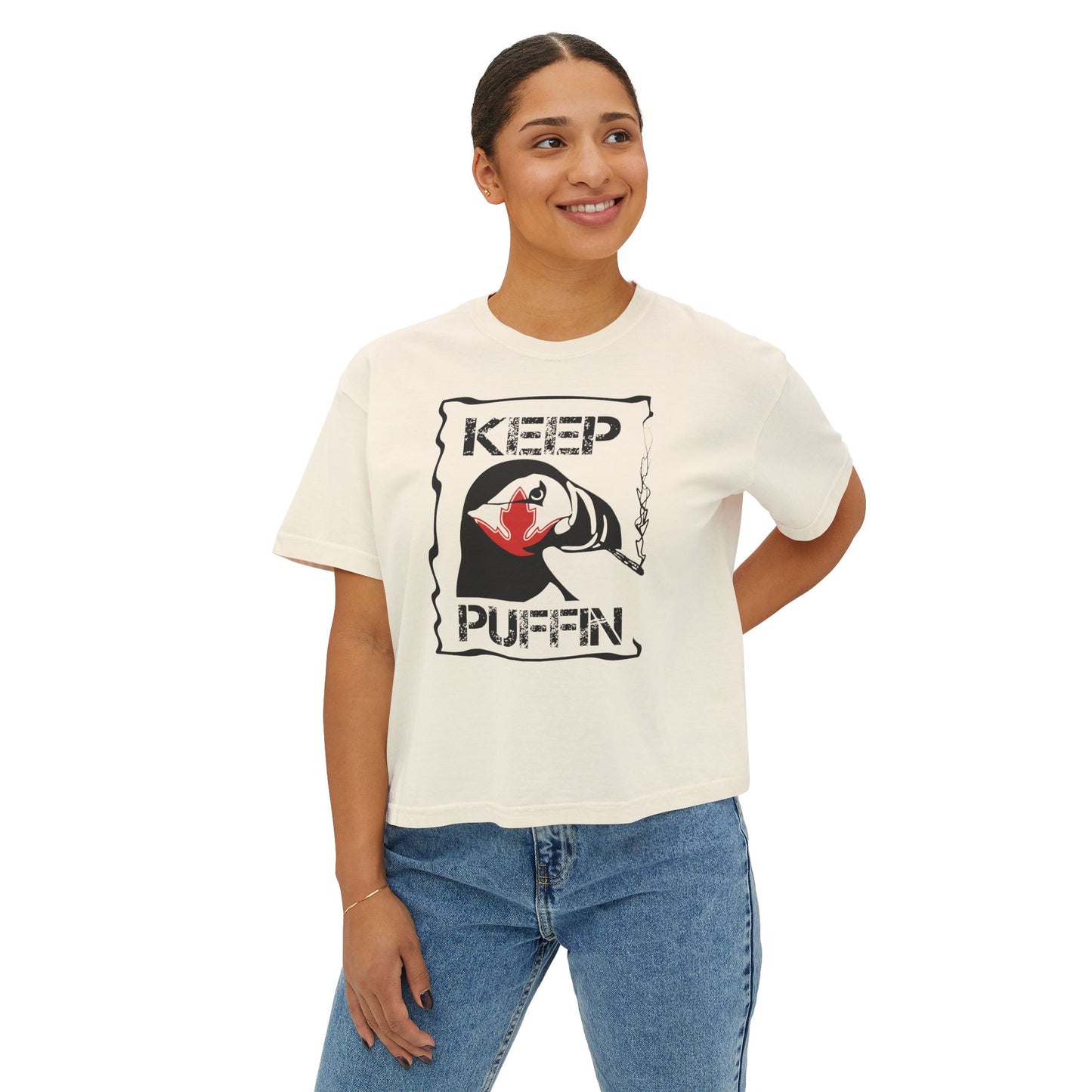 Keep Puffin Leaf Women's Boxy Tee