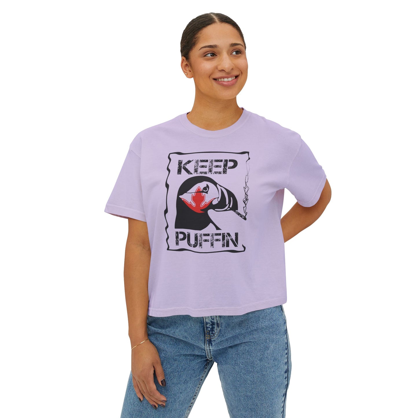 Keep Puffin Leaf Women's Boxy Tee