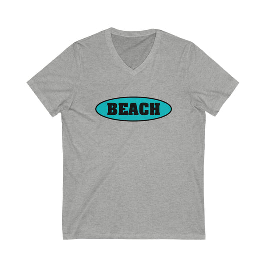 Beach.Unisex Jersey Short Sleeve V-Neck