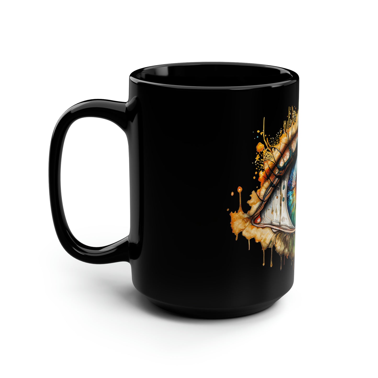 Eye Colour..Black Mug, 15oz