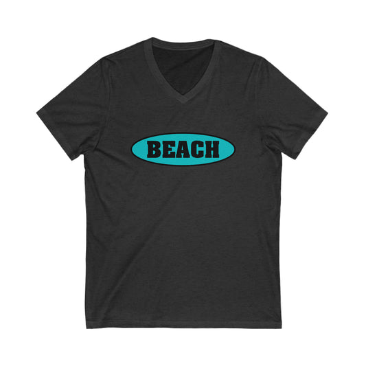 Beach.Unisex Jersey Short Sleeve V-Neck