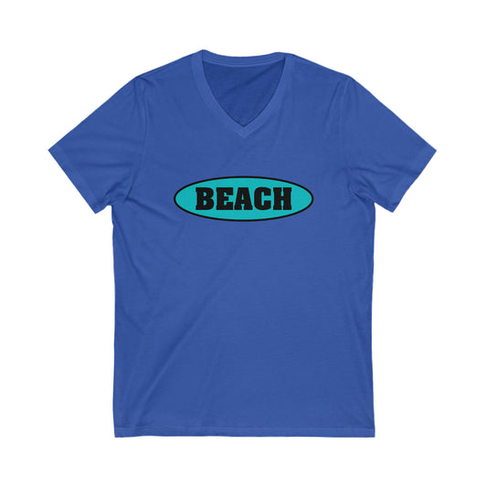 Beach.Unisex Jersey Short Sleeve V-Neck