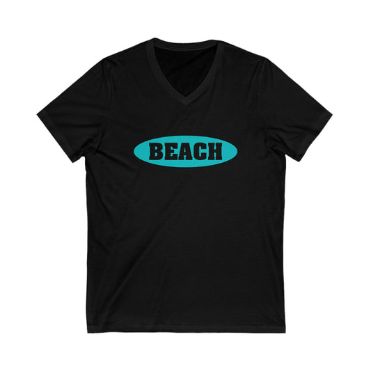 Beach.Unisex Jersey Short Sleeve V-Neck