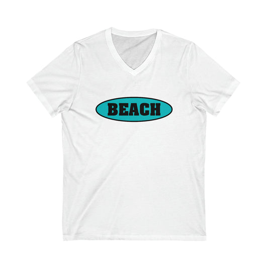 Beach.Unisex Jersey Short Sleeve V-Neck