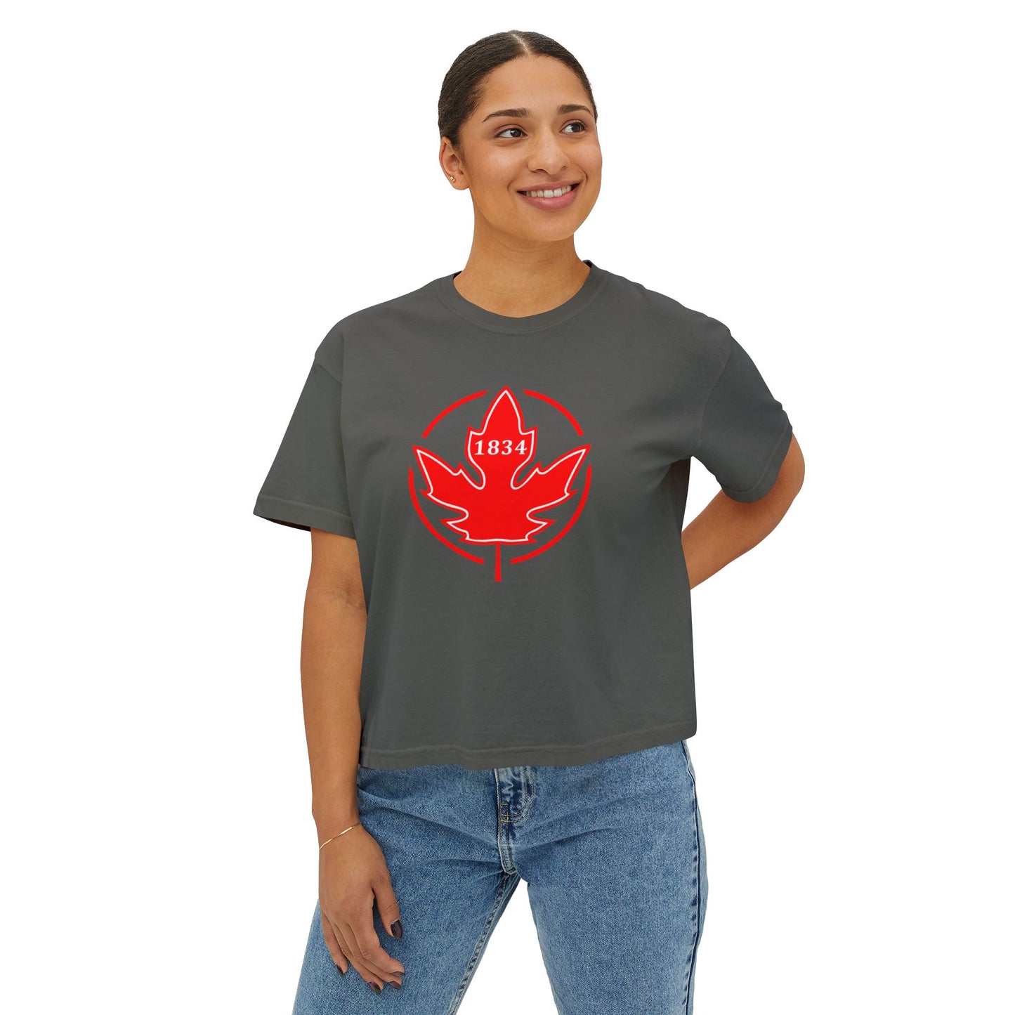1834 Leaf Circle Women's Boxy Tee