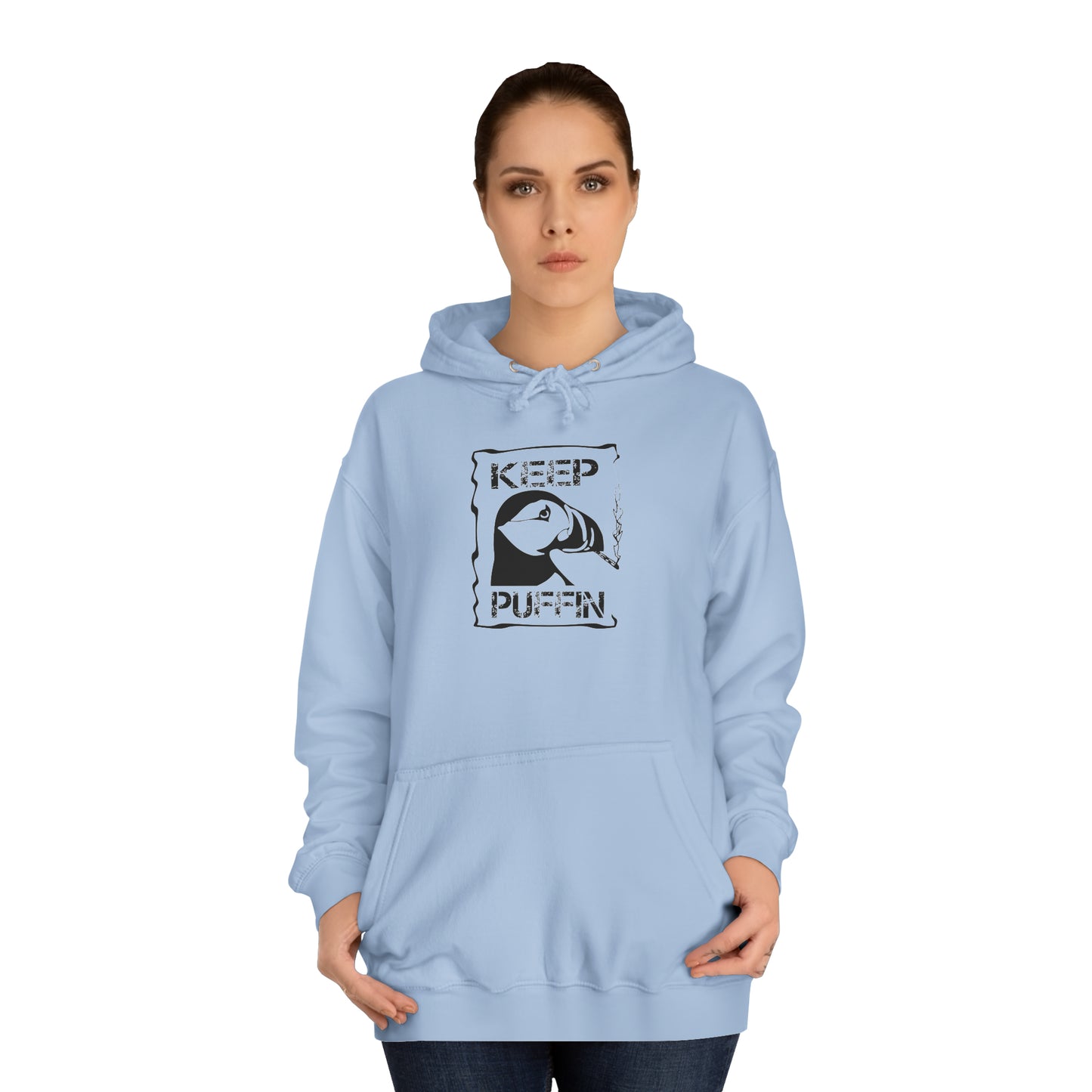 Keep Puffin..Unisex College Hoodie