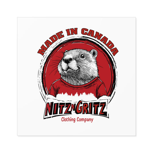 NitznGritz Made in Canada Square Stickers, Indoor\Outdoor