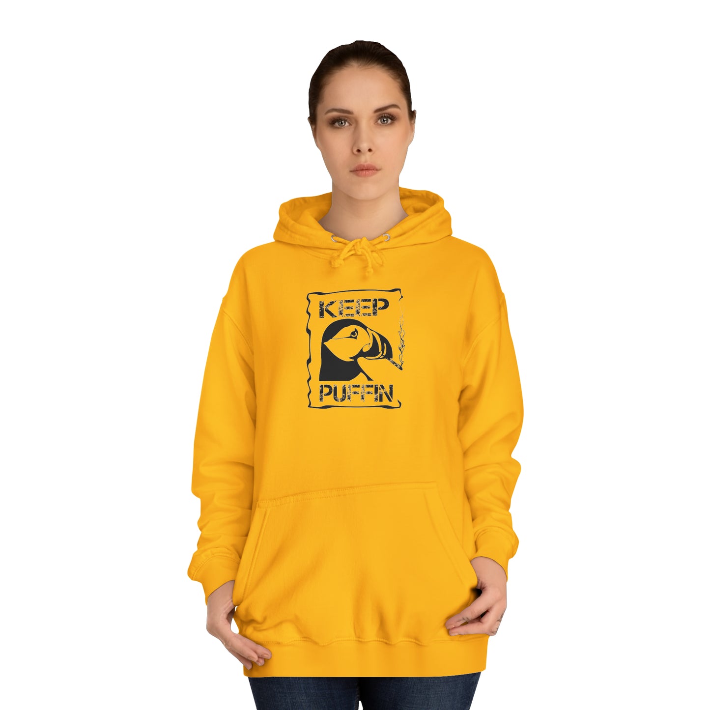 Keep Puffin..Unisex College Hoodie