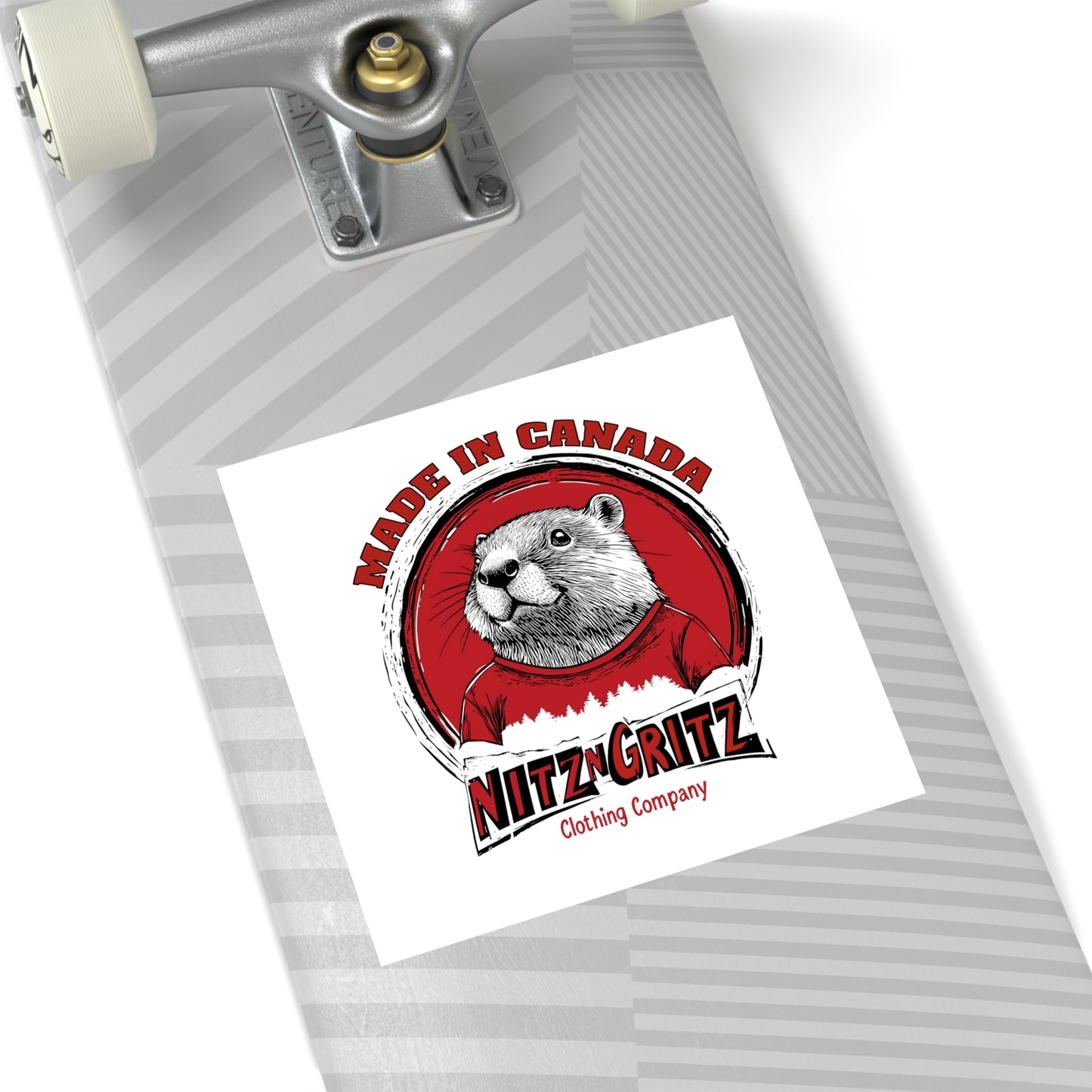 NitznGritz Made in Canada Square Stickers, Indoor\Outdoor