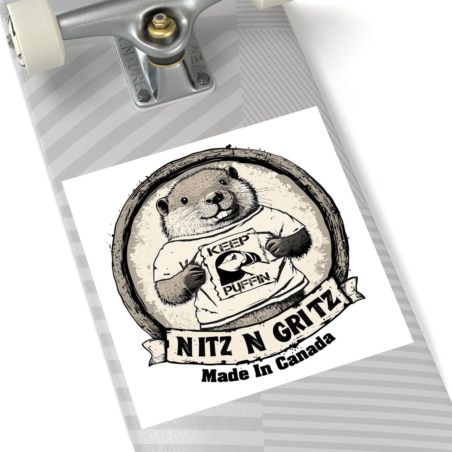 NitznGritz Made in Canada Square Stickers, Indoor\Outdoor