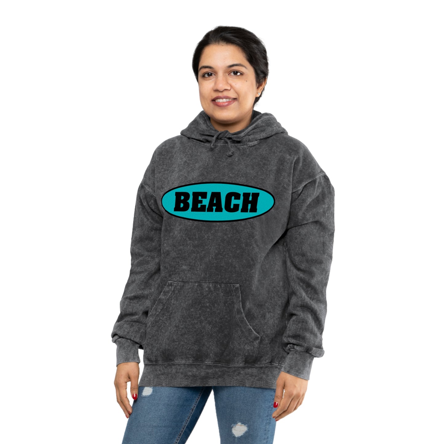 BEACH..Unisex Mineral Wash Hoodie