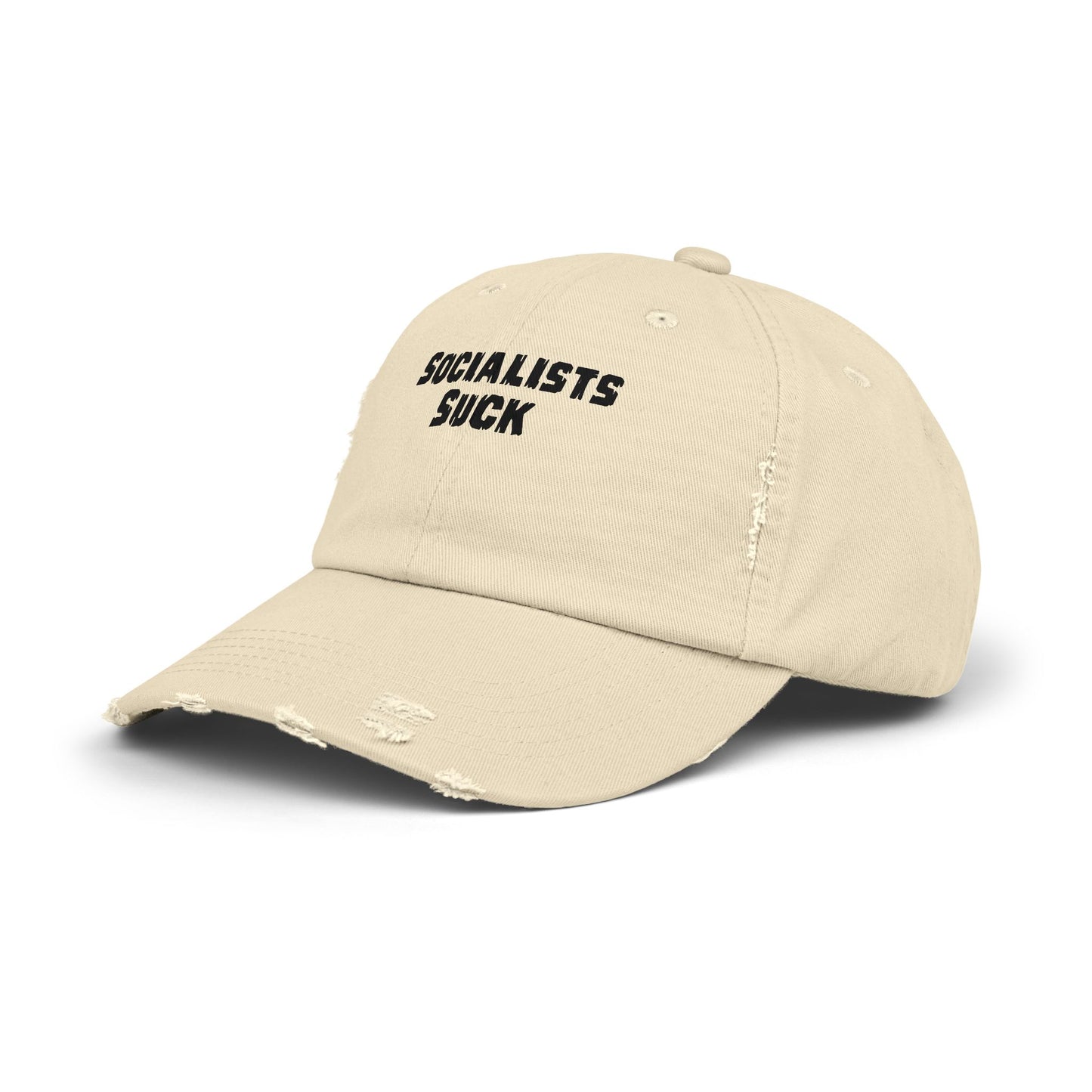 SOCIALISTS SUCK. Unisex Distressed Cap