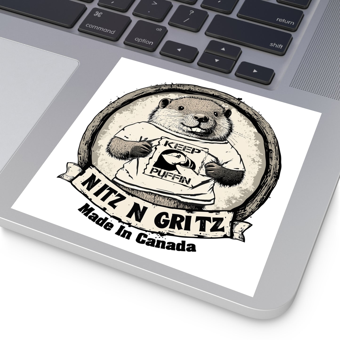 NitznGritz Made in Canada Square Stickers, Indoor\Outdoor