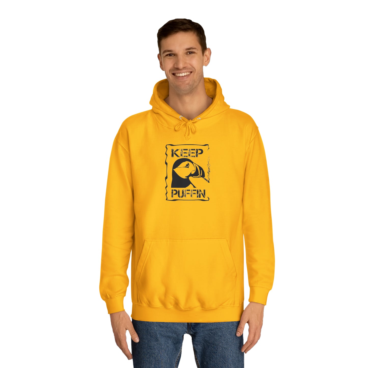 Keep Puffin..Unisex College Hoodie
