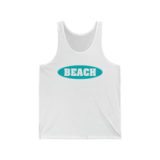 BEACH..Unisex Jersey Tank