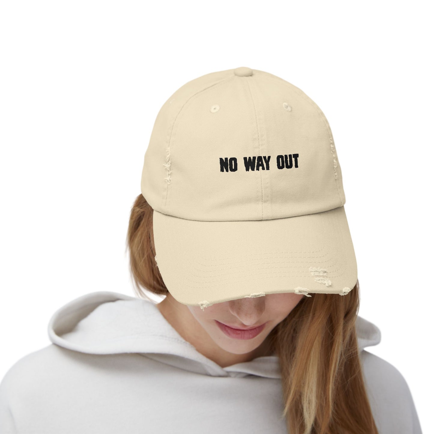 No Way Out Unisex Distressed Cap