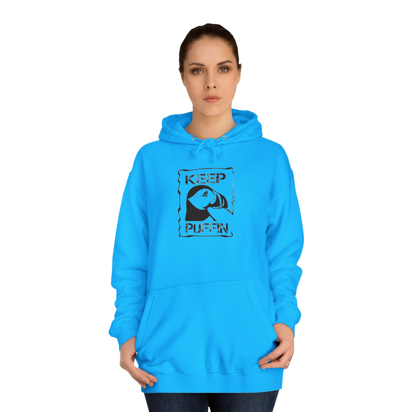 Keep Puffin..Unisex College Hoodie