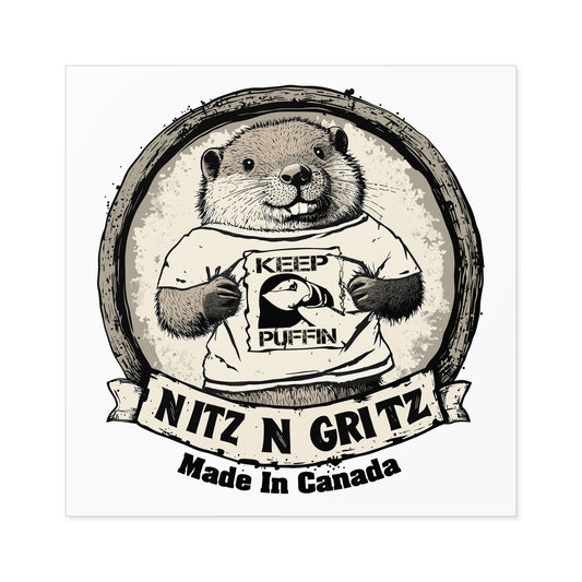 NitznGritz Made in Canada Square Stickers, Indoor\Outdoor