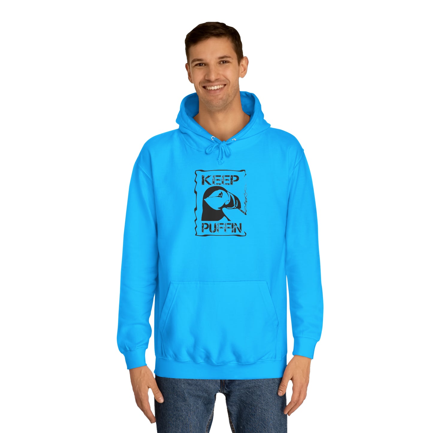 Keep Puffin..Unisex College Hoodie