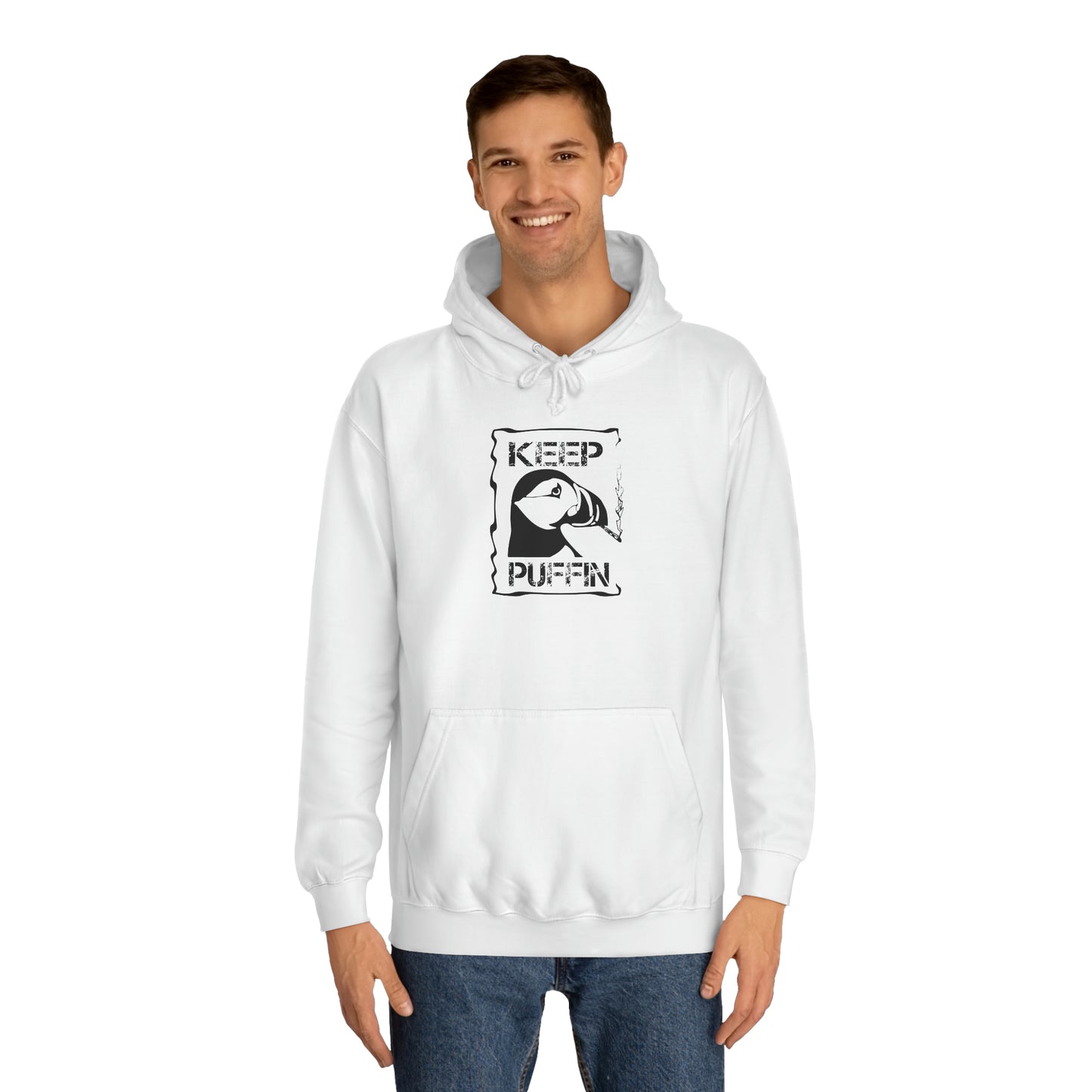 Keep Puffin..Unisex College Hoodie