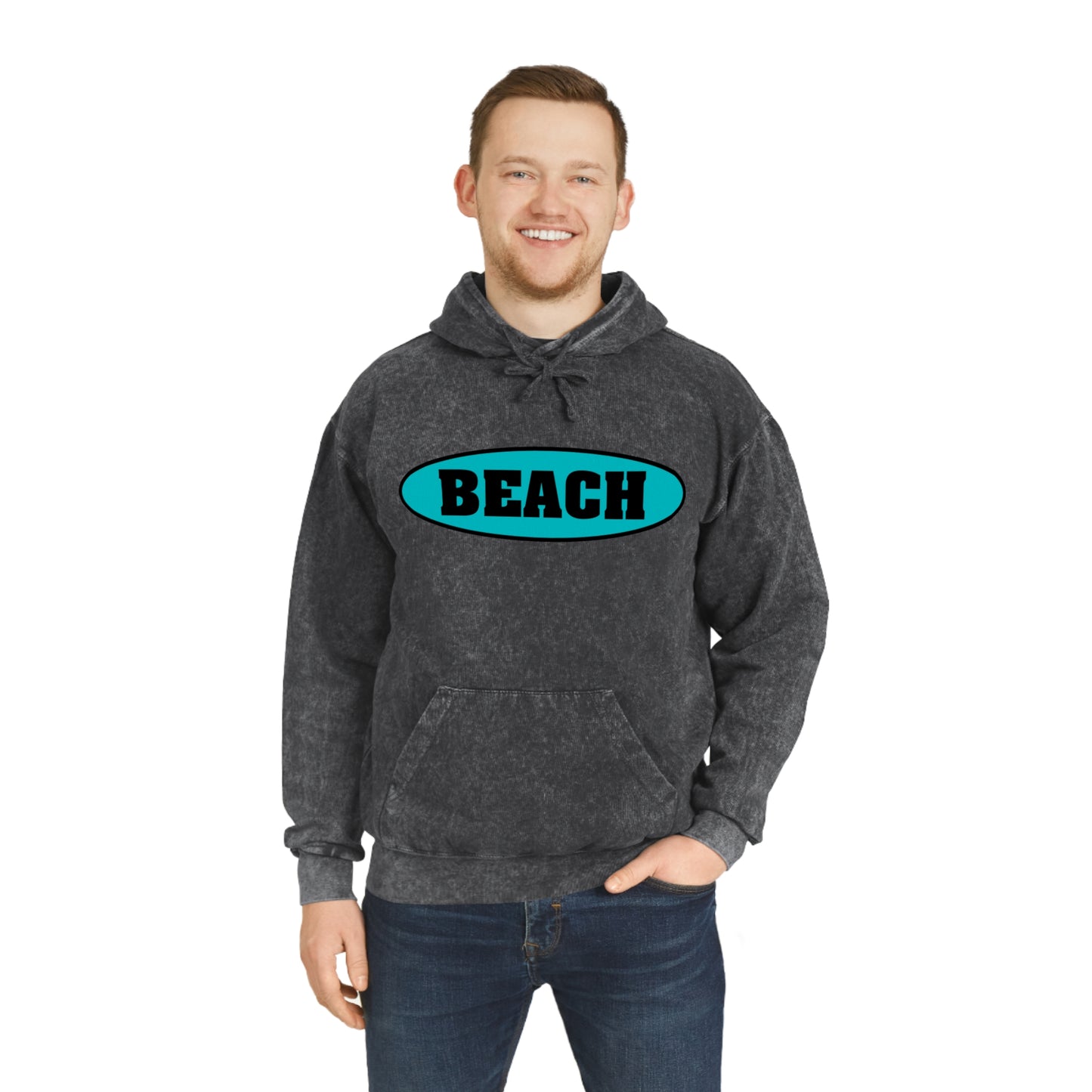 BEACH..Unisex Mineral Wash Hoodie