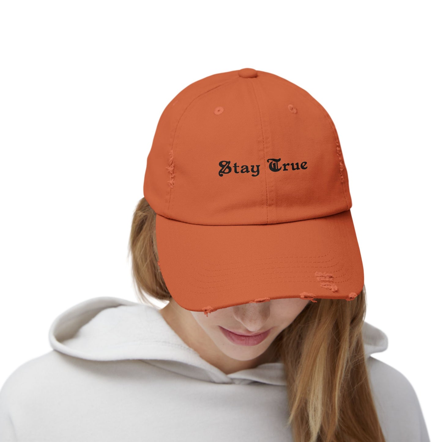 Stay True Unisex Distressed Cap
