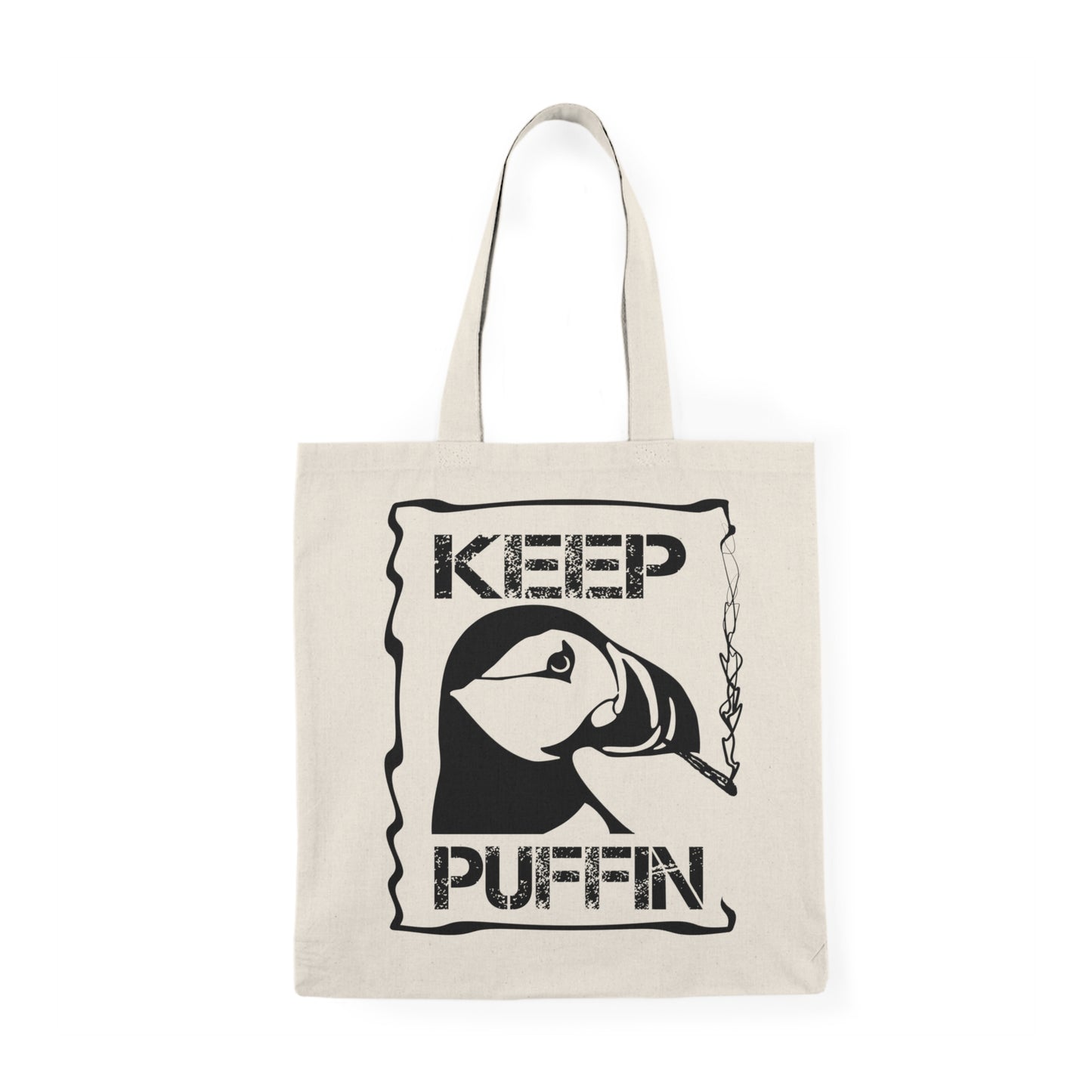 Keep Puffin. Natural Tote Bag