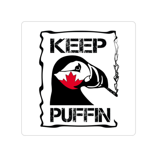Keep Puffin Transparent Outdoor Stickers, Die-Cut, 1pc