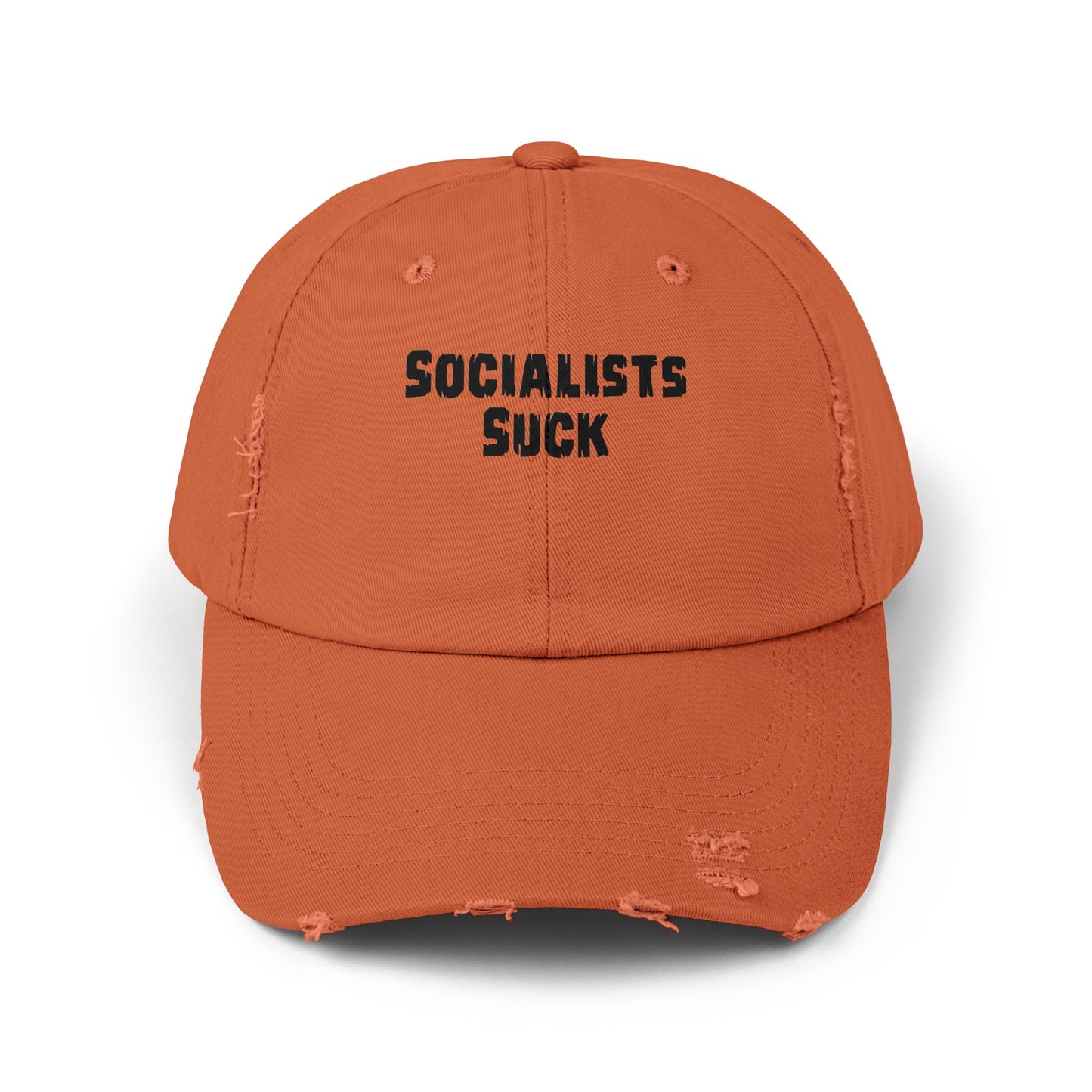 SOCIALISTS SUCK. Unisex Distressed Cap