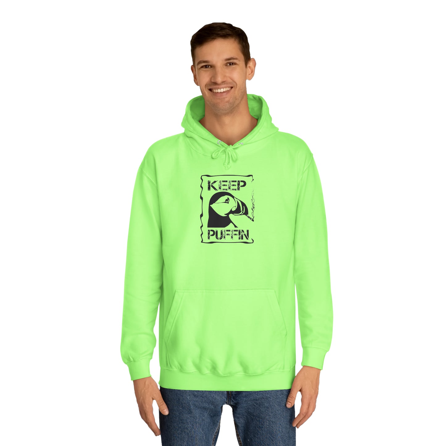 Keep Puffin..Unisex College Hoodie