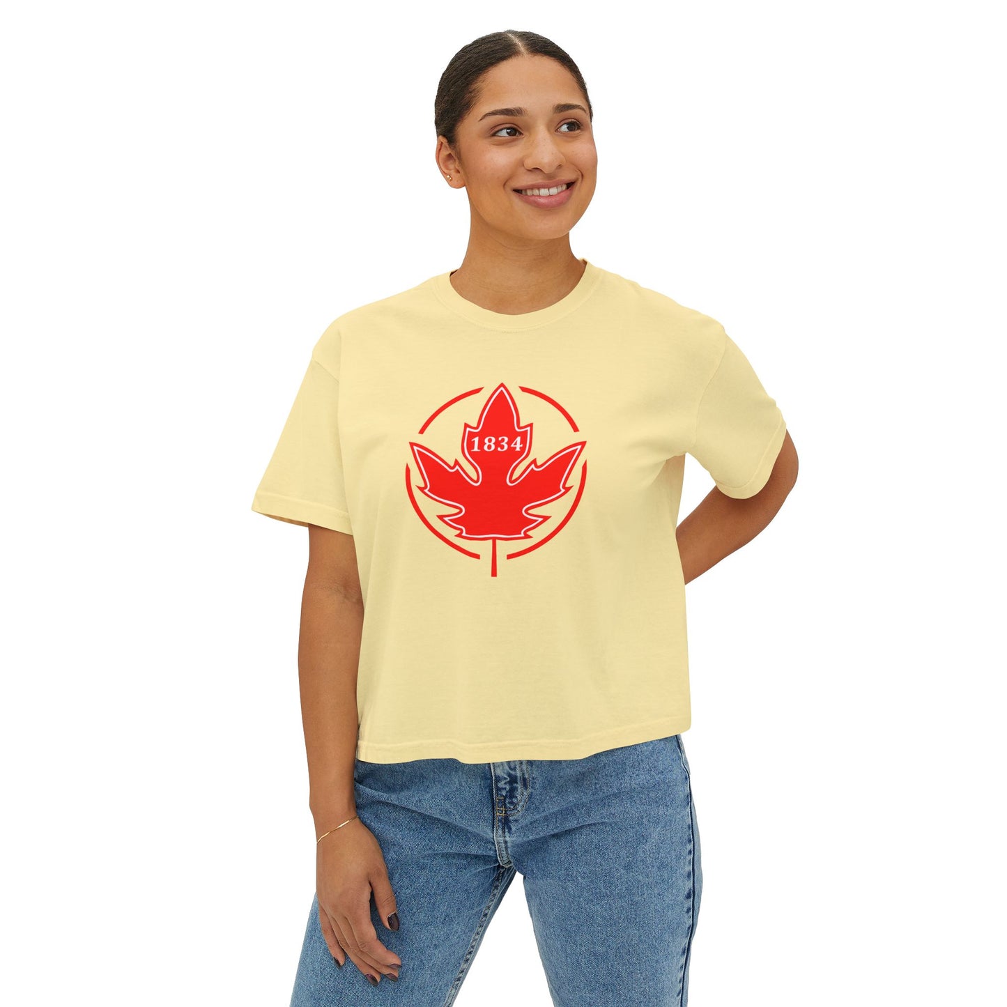 1834 Leaf Circle Women's Boxy Tee