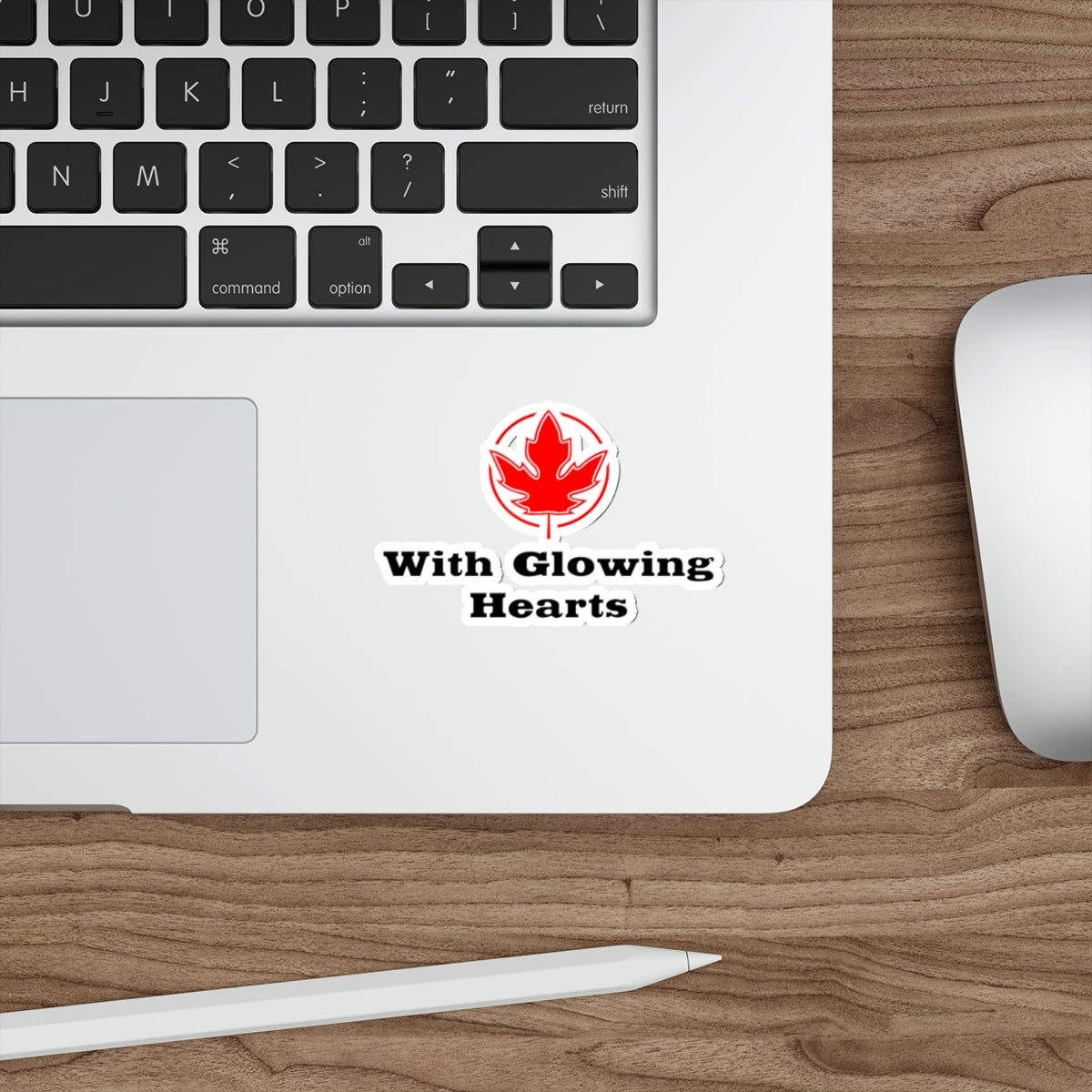 With Glowing Hearts Die-Cut Stickers