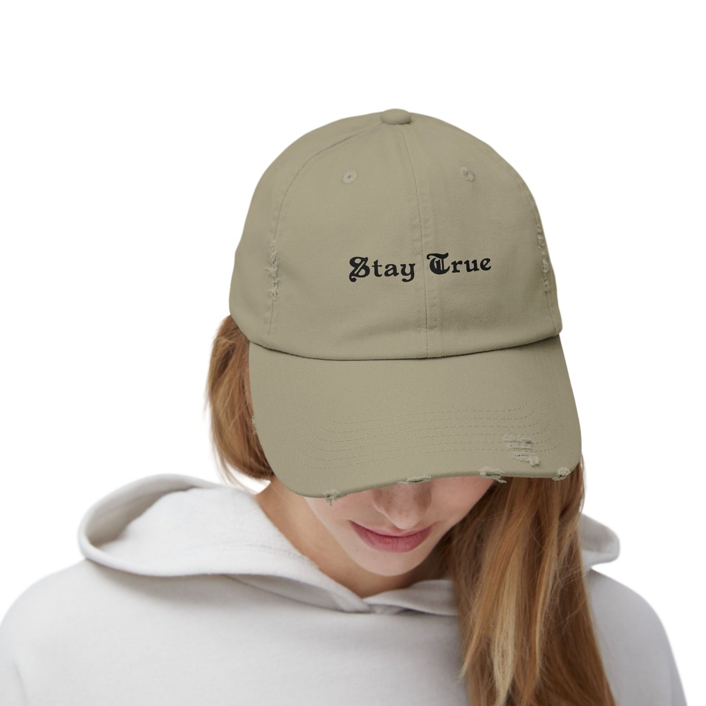Stay True Unisex Distressed Cap
