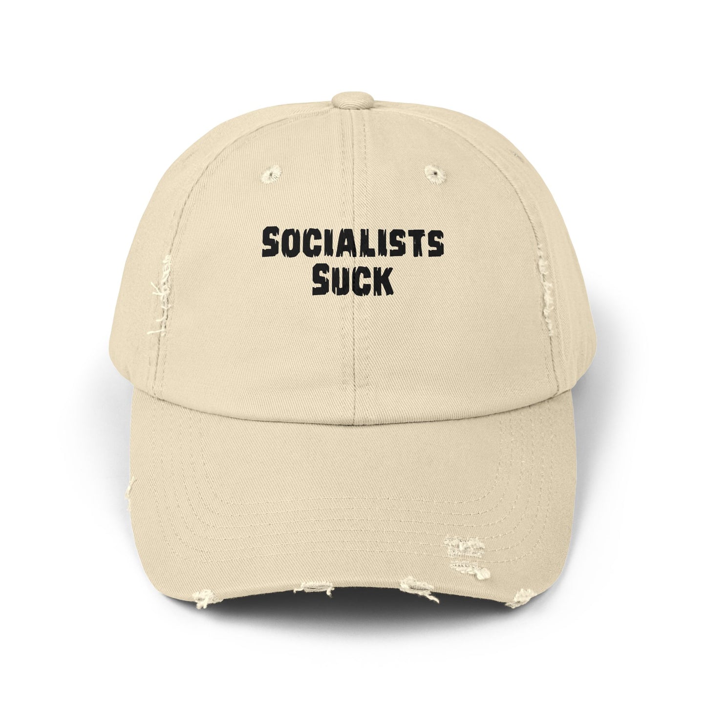 SOCIALISTS SUCK. Unisex Distressed Cap