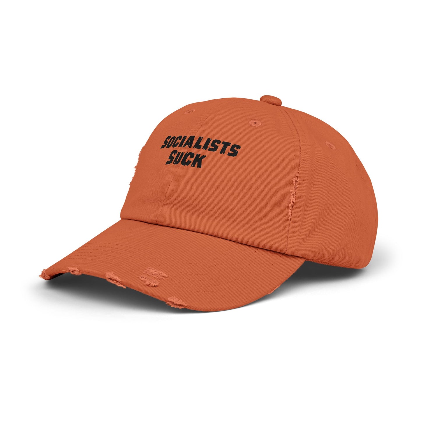 SOCIALISTS SUCK. Unisex Distressed Cap