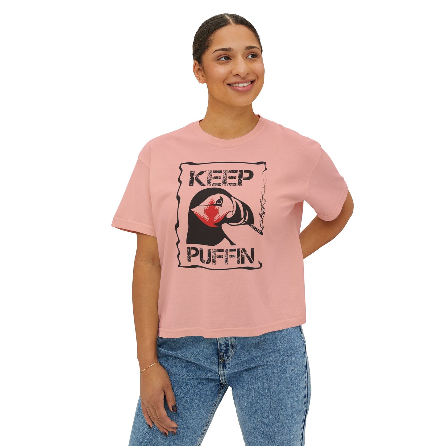 Keep Puffin Leaf Women's Boxy Tee